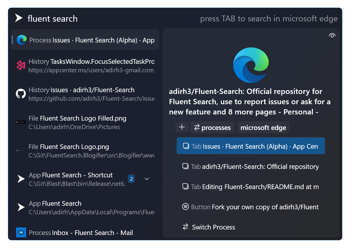 FluentSearch v1.0.0.77 工作流搜索启动器（专为Windows设计的现代搜索工具） 2